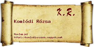 Komlódi Rózsa névjegykártya