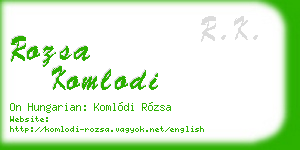 rozsa komlodi business card